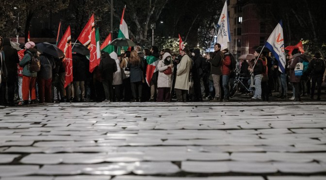 Cessate il fuoco – all’Esquilino 5000 lapidi con nomi bimbi uccisi a Gaza