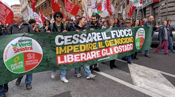 PACE: VERDI SINISTRA IN PIAZZA PER DIRE BASTA A GUERRA